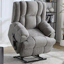 Dual Motor Power Lift Recliner Chair with Massage and Heat for Elderly People, Infinite Position, Light Grey Recliner Chair, Chenille Fabric Lift Chair by CozyNest Decor