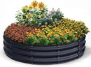 Round 4x4x1 FT Galvanized Raised Garden Bed Kit, Large Metal Planter Box for Outdoor Gardening, Garden Bed for Vegetables Flower Herb(Midnight Gray) by GreenHaven Gardens