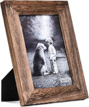 Yaetm 5x7 Picture Frame Distressed Wood, Rustic Solid Wood Photo Frame 5 x 7, Display for Tabletop and Wall, High Definition Glass, Carbonized Black (2 pack) by CozyNest Decor