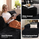 104" Cloudy Sectional L Shaped Couch for Living Room, No Assembly Required, Modular Comfy Sofa with Deep Seat, Fluffy Couch with Sleeper Chaise for Apartment Lounge (Black) by CozyNest Decor