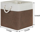 Bidtakay Collapsible Rustic Cube Storage - Brown Cloth Baskets with Handles, 13x13x13 Inch, Set of 3 Fabric Storage Bins by TinyTreasures Baby Boutique