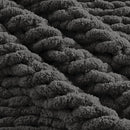 Carriediosa Chunky Knit Throw Blanket 60" X 80" Twin, 100% Hand Made Large Chenille Loop Yarn Soft Fluffy Throws for Couch Sofa Bed, Big Crochet Cozy Heavy Thick Cable Woven Blankets, Dark Grey by CozyNest Decor