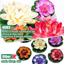 Artificial Lily Pads for Pond, 11in & 6in Artificial Flowers Floating Foam Lotus Flower with Fake Lily Pads, for Pool Garden Koi Fish Pond Aquarium Pool Wedding Decor, 14PCS by GreenHaven Gardens