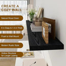 Black Floating Shelves 48 Inch Long, 8 Deep Floating Shelves for Wall, Rustic 48" Long Fireplace Mantel, Large 48 x 8 Wall Shelves for Bedroom, Living Room, Bathroom, Black Deep Shelves Set of 1 by CozyNest Decor