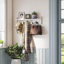 AMBIRD Wall Hooks with Shelf | Entryway Hanging Wood Coat Hooks | Wall-Mounted Rack with 5 Dual Hooks | Bathroom, Living Room, Bedroom (Modern). by CozyNest Decor