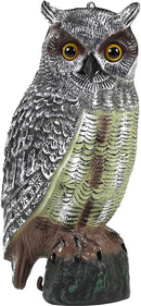 Galashield Owl Decoy | Plastic Owls to Scare Birds Away | Owl Statue for Garden & Outdoors 16.5" Tall by GreenHaven Gardens