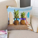 TSSOHU Yellow Pineapple with Glasses on The Sandbeach Throw Pillow Case Cushion Cover Couch Sofa Decorative Square 18x18 inches by CozyNest Decor