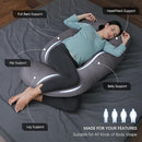MOON PARK Pregnancy Pillows for Sleeping - U Shaped Full Body Maternity Pillow with Removable Cover - Support for Back, Legs, Belly, HIPS - 57 Inch - Dark Grey - Cooling Cover by TinyTreasures Baby Boutique