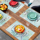 Nautical Coastal Placemats Set of 4 Ocean Coral Starfish Seagrass Beach Theme Table Mat 12x18 Inch Teal Turquoise Blue Summer Linen Fabric Place Mats for Party Kitchen Dining Outdoor Indoor Decor by CozyNest Decor