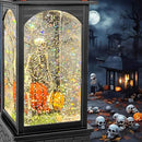 Halloween Snow Globe Lantern, Spooky Ghost Halloween Decor, Plug-in & Battery Operated Snow Globes for Halloween Decorations Indoor by CozyNest Decor