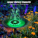 SZMP Solar Fountain, 4W Solar Powered Bird Bath Fountains with 4000 Battery, Color LED Lights, Outdoor Water Feature Fountain Pump with 7 Nozzle and 4 Fixers for Garden, Patio, Pond, and Pool by GreenHaven Gardens