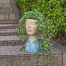 DiliComing Face Planter Pot Head Planter - Unique Planters Resin Male Bust Outdoor Planter Blue Head Planters for Indoor Plants Flower Pot Planter with Face Cute Plant Pots 5 x 6 x 10.5 Inch by GreenHaven Gardens