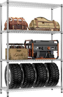IZEUK 3400 LBS Garage Shelving Wide Storage Shelves 4 Tier Metal Shelves Heavy Duty Adjustable Utility Shelf Rack Chrome 17.7" D x 47.2" W x 70.4" H by CozyNest Decor