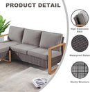 Outdoor Wicker Patio Furniture Set - 6 Piece Patio Conversation Set with 2 Wicker Swivel Rocker Chairs,2 Rattan Ottoman,1 Side Table and 1 Couch,Thick Cushions,Deep Seating(Brown/Grey) by CozyNest Decor