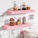BAMEOS Pink Floating Shelves for Wall, 16" x 6" Wall Shelves for Room, Floating Book Shelves, Hanging Shelves for Bedroom, Bedroom, Living Room, Kitchen (Set of 2) by CozyNest Decor