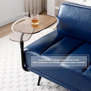 Sofa,Bed Bench,Small Spaces Furniture,Polyurethane Leather,Wood Frame,High Density Sponge Infillings,360-Degree Swivel Tray,Black Metal Leg (Blue) by CozyNest Decor