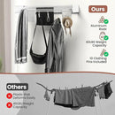 Foldable Wall-Mounted Drying Rack, Heavy-Duty 60 lb Capacity – Space-Saving Folding Laundry Hanger with 10 Clips, Rust-Proof Aluminium Clothes Dryer for Indoor & Outdoor Use by CozyNest Decor