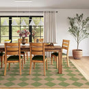 Lahome Checkered Dining Living Room Rug, 8x10 Washable Indoor Outdoor Easy Jute Rug, Farmhouse Neutral Diamond Non Slip Non Shedding Floor Carpet for Sunroom Deck Classroom Office by CozyNest Decor