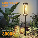 Bright Solar Pathway Lights Outdoor, 2 Pack Upgraded Solar Powered Garden Lights Waterproof, Auto On/Off Solar Yard Light for Lawn Patio Walkway Driveway Landscape Lighting Decor (Warm White, 2 Pack) by CozyNest Decor