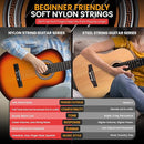 Pyle Beginner Acoustic Guitar Kit, 3/4 Junior Size All Wood Instrument for Kids, Adults, 36" Sun Burst, Gloss by TinyTreasures Baby Boutique