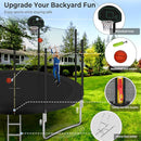 Upgraded 16FT 15FT 14FT 12FT 10FT 8FT Trampoline Outdoor with Basketball Hoop and Net, Capacity for 4-6 Kids and Adults by TinyTreasures Baby Boutique