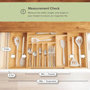 Premium Silverware, Flatware and Utensil Organizer for Kitchen Drawers, Food-Safe Contract Grade, Expandable from 16 to 28 In, Natural Bamboo by CozyNest Decor