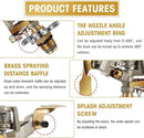 Impact Sprinkler Head Brass Pulsating Sprinkler Lawns Garden Adjustable 360 Degrees Watering Heavy Duty Sprinkler Head with Nozzles for Yard and Grass Irrigation (9 Pieces) by GreenHaven Gardens