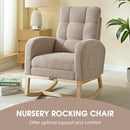 NIOIIKIT Modern Nursery Rocking Chair, Teddy Upholstered Rocking Chair with Footrest, Comfortable Rocker Chair with Side Pocket, Rocker Chair for Living Room, Bedroom, Nursing Room (Brown) by TinyTreasures Baby Boutique