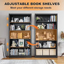 66" Tall Metal Bookcase, 5 Shelf Black Bookcase with Adjustable Shelves, Large Bookshelves and Bookcases, Modern Book Shelf Storage Organizer for Living Room, Home Office, Library (Black) by CozyNest Decor