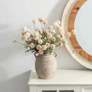 Ceramic Flower Vase 7.6 inch Farmhouse Rustic Vase Decorative Pottery Terracotta Vases for Home Decor Table Mantle Fireplace Living Room Bathroom Wedding Centerpiece (Whitewashed) by GreenHaven Gardens