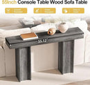 55Inch Farmhouse Console Table,Wooden Rectangular Sofa Table Behind The Couch,Entryway Console Table with Storage for Living Room, Hallway,Entrance (Grey) by CozyNest Decor
