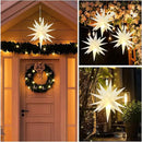 Kingdder 3 Pieces Moravian Star Light LED 3D Star Hanging Light Powered by Battery with Timer Function White Porch Lantern Holiday Decor for Indoor Outdoor Christmas Tree Balcony Courtyard (18 Inch) by GreenHaven Gardens