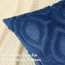 decorUhome Fall Throw Pillow Covers 16x16 Inch Set of 2, Soft Plush Decorative Faux Fur Dark Blue Solid Couch Pillow Covers, Accent Farmhouse Neutral Square Euro Pillow Cases for Sofa Bed Living Room by CozyNest Decor