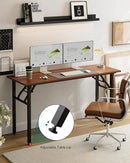 Frylr Small Folding Computer Desk – Portable 55.1 Inch Foldable Laptop Table, Collapsible and Compact for Easy and Fast Setup, Lightweight for Small Spaces, Home Craft and Study Use, Dark Walnut by CozyNest Decor