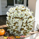 Bougainvillea Artificial Flowers Plants for Outdoors Outside Fall Autumn Decoration, 2 pcs Faux Silk Long Trailing Vines UV Resistant Look Real White Fake Flowers for Front Door Porch Planter Urn Yard by CozyNest Decor