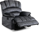 Luxlen Large Manual Recliner Chair,Soft Fabric Push Back Recliner with Overstuffed Armrest and Backrest, Living Room Single Sofa Recliners,Grey by CozyNest Decor