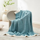 Snuggle Sac Teal Blue Oversized Throw Blankets,Super Soft Warm Cozy Throw Blankets for Couch, Knit Fuzzy Plush Blanket, Heather Teal, 50x70 inches by TinyTreasures Baby Boutique