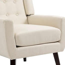 UIXE Accent Chair, Modern Upholstered Armchair in Fabric for Living Room, Comfy Club Arm Chairs Single Sofa Button Tufted Bedroom Reading Seat - White, Set of 1 by CozyNest Decor