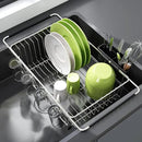 Dish Drying Rack in Sink, Expandable Stainless Steel Dish Drainers for Kitchen Counter, Dish Dryer Rack for Inside Sink, Over The Sink Dish Racks with Utensil Holder, Silver by CozyNest Decor