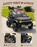 24V Ride on Toys for Big Kids, Licensed Ford Bronco Raptor Electric Car 2 Seater with Remote Control, Kids Ride on Cars w/ 2-Seater, 4.3 Mph Max Speed, Soft Start Function (24V, Black) by TinyTreasures Baby Boutique