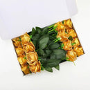 Gold Fake Roses Artificial Flowers - 16 Pcs Fake Artificial Roses Silk Flowers with Stems for Home Wedding Hotel Office Centerpiece Decor by CozyNest Decor