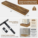 fuqing Floating Shelves for Wall, Bathroom Shelf Wall Mounted for Storage, Shelves with Invisible Bracket for Bedroom, Kitchen, Living Room, Farmhouse Small Book Shelf, 36 Inch Set of 2, Rustic Brown by CozyNest Decor