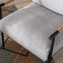 Mid-Century Accent Chair, Soft Armchair Chenille Fabric Lounge Chair with Black Metal Legs, Upholstered Leisure Chair for Living Room Bedroom Reception Room, 1PC, Grey by CozyNest Decor