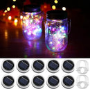 Solar Mason Jar Lid Lights, 10 Pack 30 LED Waterproof String Fairy Star Firefly Jar Lids Lights with Hangers for Patio Garden Yard Lawn Party Wedding Christmas Decoration (Jars Not Included) by GreenHaven Gardens
