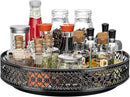 Ovicar Lazy Susan Turntable Organizer - 13 inch Rotating Spice Rack Metal Lazy Susan for Cabinet Pantry Kitchen Countertop Dining Table Cupboard Bathroom Vanity Refrigerator Black by CozyNest Decor