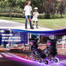 2PM SPORTS Vinal Girls Adjustable Flashing Inline Skates, All Wheels Light Up, Fun Illuminating Skates for Kids Men Adult Women and Boys by TinyTreasures Baby Boutique