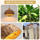 Boho Pendant Lights Kitchen Island, 11.8" Hand-Woven Rattan Light Fixture Bohemian Lighting Farmhouse Seagrass Weaving Hanging Ceiling Light Chandelier for Living Dining Room Restaurants by GreenHaven Gardens