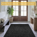 fani Heavy Duty Large Outdoor Indoor Entrance Black Doormat Waterproof Low Profile Entrance Rug Front Door Mat Patio Anti-Skid Rubber Back, 48x120 inch (Black) by GreenHaven Gardens