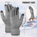 Geyoga 2 Pairs Women's Winter Touch Screen Gloves Soft Warm Fleece Lined Knit Elastic Cuff Winter Texting Gloves by TinyTreasures Baby Boutique