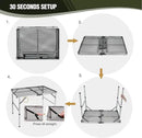 REDCAMP 36x24 Folding Grill Table for Outside, Lightweight Portable Metal Aluminum Outdoor Grill Table with Adjustable Height Legs, Great for Camping Picnic Cooking BBQ, Silver 3ft by GreenHaven Gardens